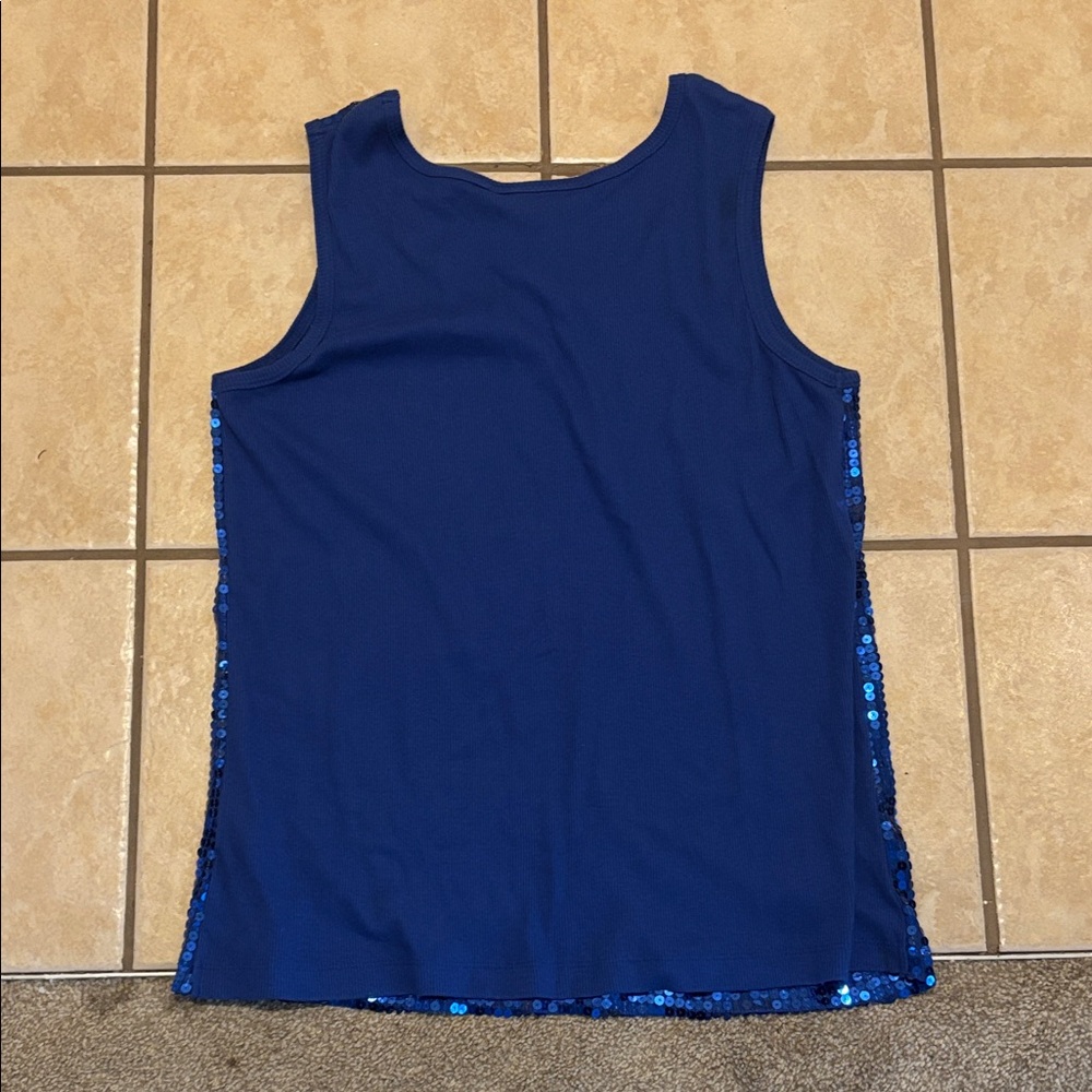 Denim 24/7 Sparkling Blue Sequin Tank Top - Picture 4 of 4